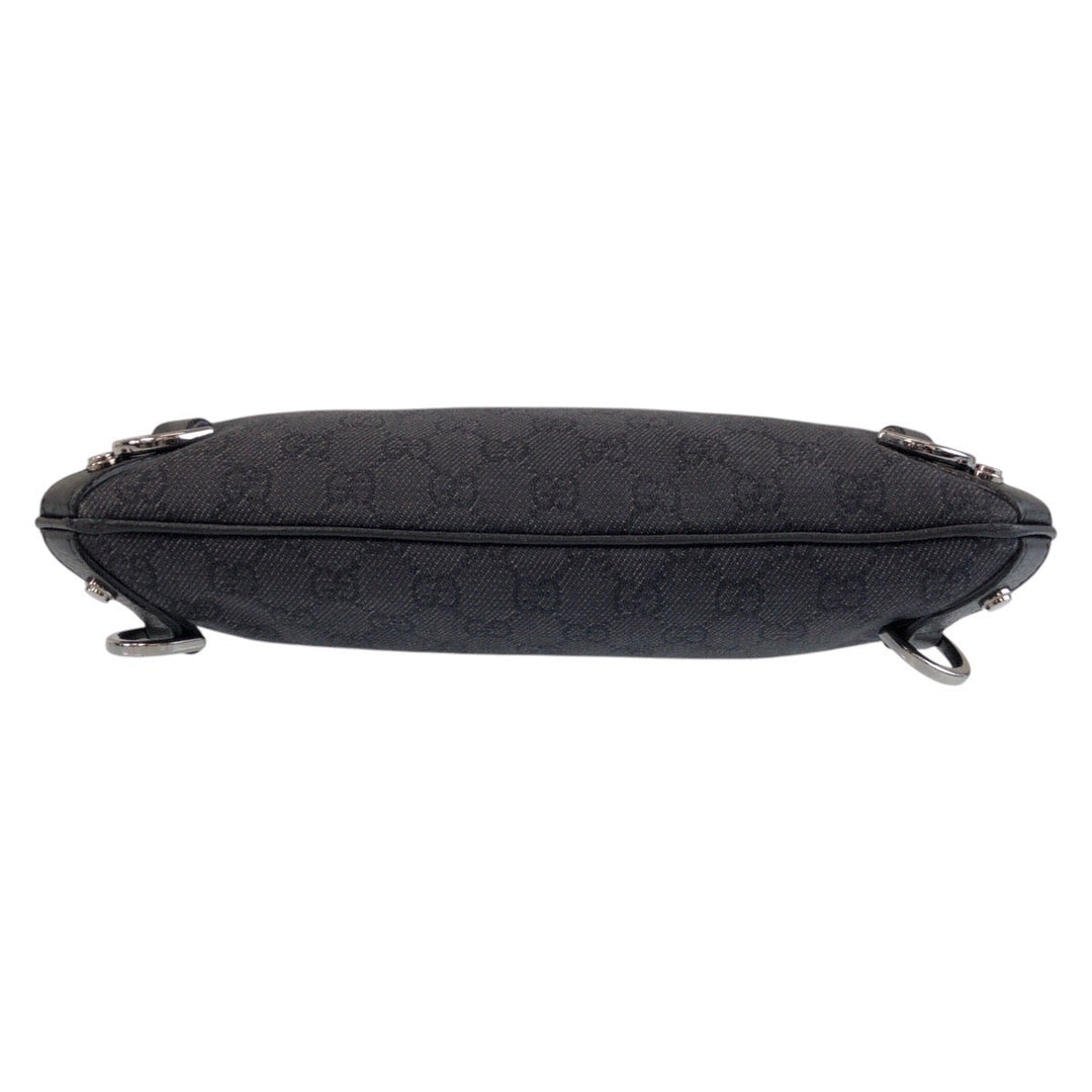 GUCCI Shoulder Bag 268642 GG canvas Black SilverMetal Abbey
