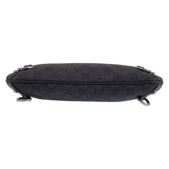 GUCCI Shoulder Bag 268642 GG canvas Black SilverMetal Abbey