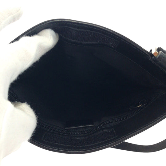 GUCCI Shoulder Bag 27639 GG canvas Black SilverMetal Shoulder Bag Sacoche Women Used Authentic