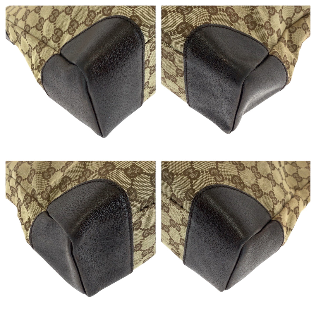 GUCCI Shoulder Bag 110054 GG canvas Beige Brown SilverMetal Shoulder Bag Messenger bag Women Used Authentic