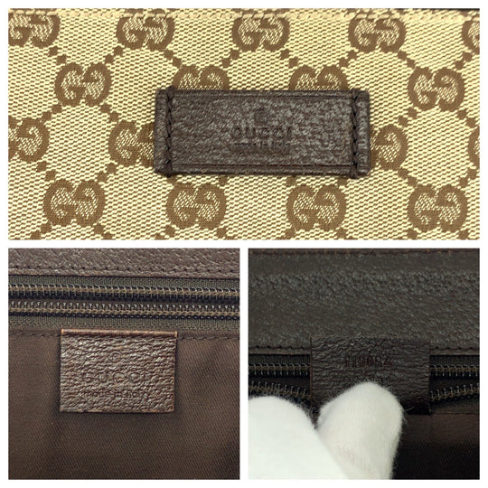 GUCCI Shoulder Bag 110054 GG canvas Beige Brown SilverMetal Shoulder Bag Messenger bag Women Used Authentic