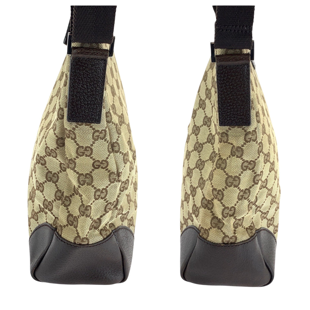 GUCCI Shoulder Bag 110054 GG canvas Beige Brown SilverMetal Shoulder Bag Messenger bag Women Used Authentic