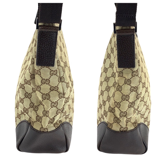 GUCCI Shoulder Bag 110054 GG canvas Beige Brown SilverMetal Shoulder Bag Messenger bag Women Used Authentic