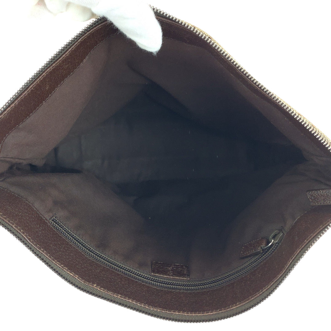 GUCCI Shoulder Bag 110054 GG canvas Beige Brown SilverMetal Shoulder Bag Messenger bag Women Used Authentic