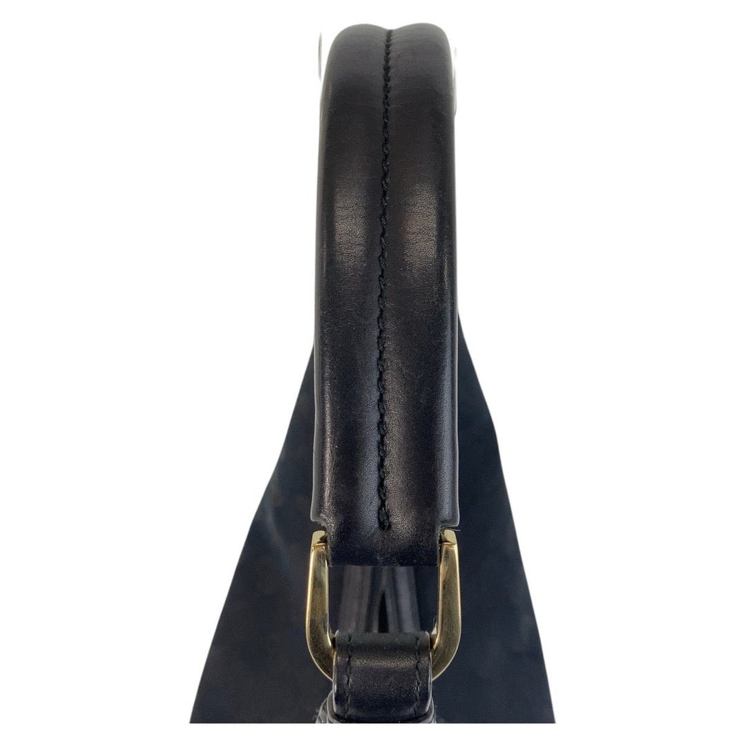 GUCCI Shoulder Bag 001 4288 GG canvas, leather Black GoldMetal Women Used Authentic