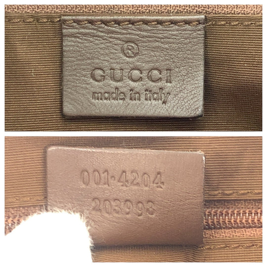 GUCCI Shoulder Bag 001 4204 GG canvas, leather Brown Pink Beige Gold Metal Women Used Authentic
