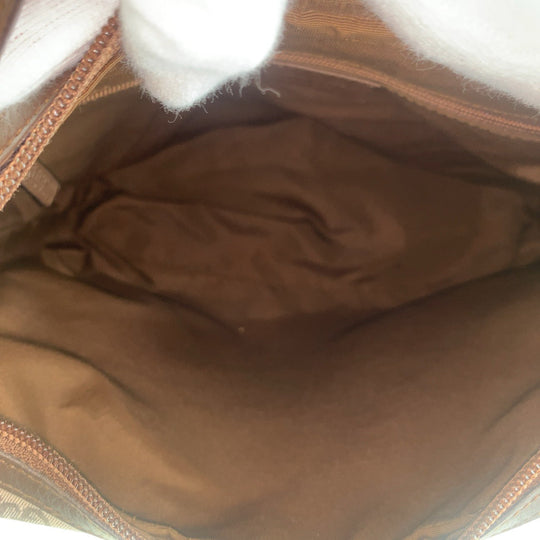 GUCCI Shoulder Bag 001 4204 GG canvas, leather Brown Pink Beige Gold Metal Women Used Authentic