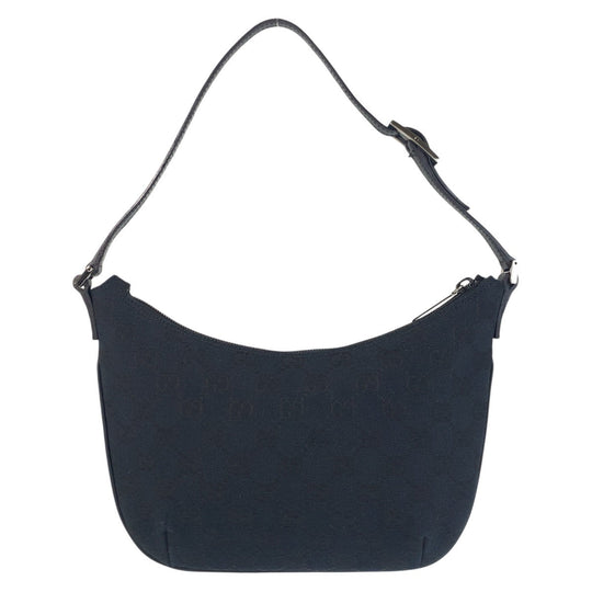 GUCCI Shoulder Bag 005 0813 GG canvas, leather Black black Women Used Authentic