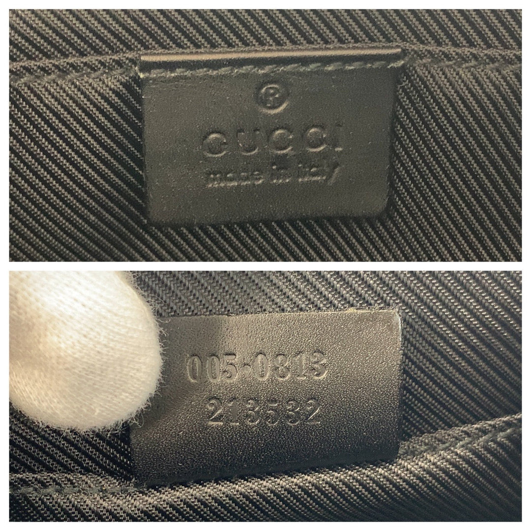 GUCCI Shoulder Bag 005 0813 GG canvas, leather Black black Women Used Authentic