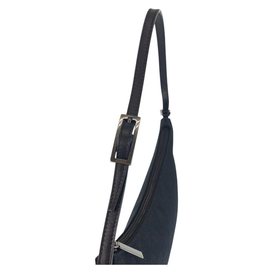 GUCCI Shoulder Bag 005 0813 GG canvas, leather Black black Women Used Authentic