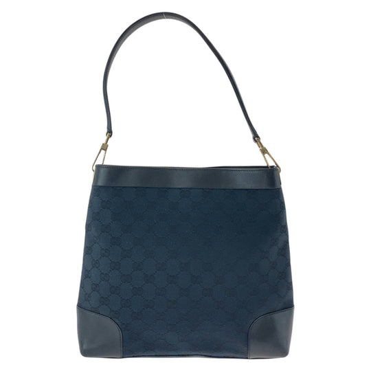 GUCCI Shoulder Bag 33900 GG canvas, leather Black GoldMetal Women Used Authentic