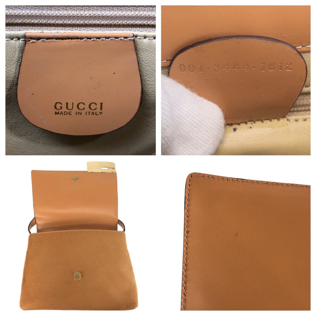 GUCCI Shoulder Bag 001 3444 1812 Harako Camel Gold Metal