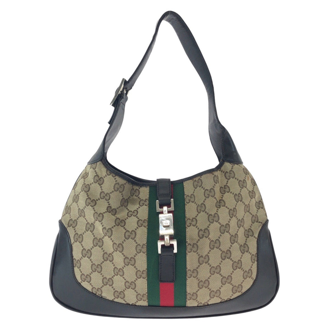 GUCCI Shoulder Bag 001 3306 GG canvas Brown Jackie Shelly Line