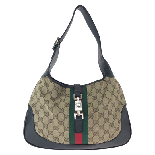 GUCCI Shoulder Bag 001 3306 GG canvas Brown Jackie Shelly Line