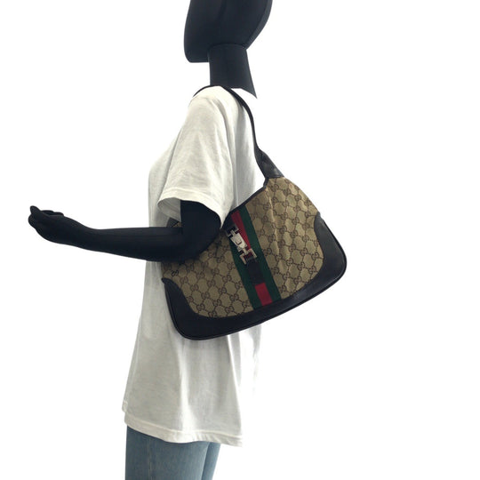 GUCCI Shoulder Bag 001 3306 GG canvas Brown Jackie Shelly Line
