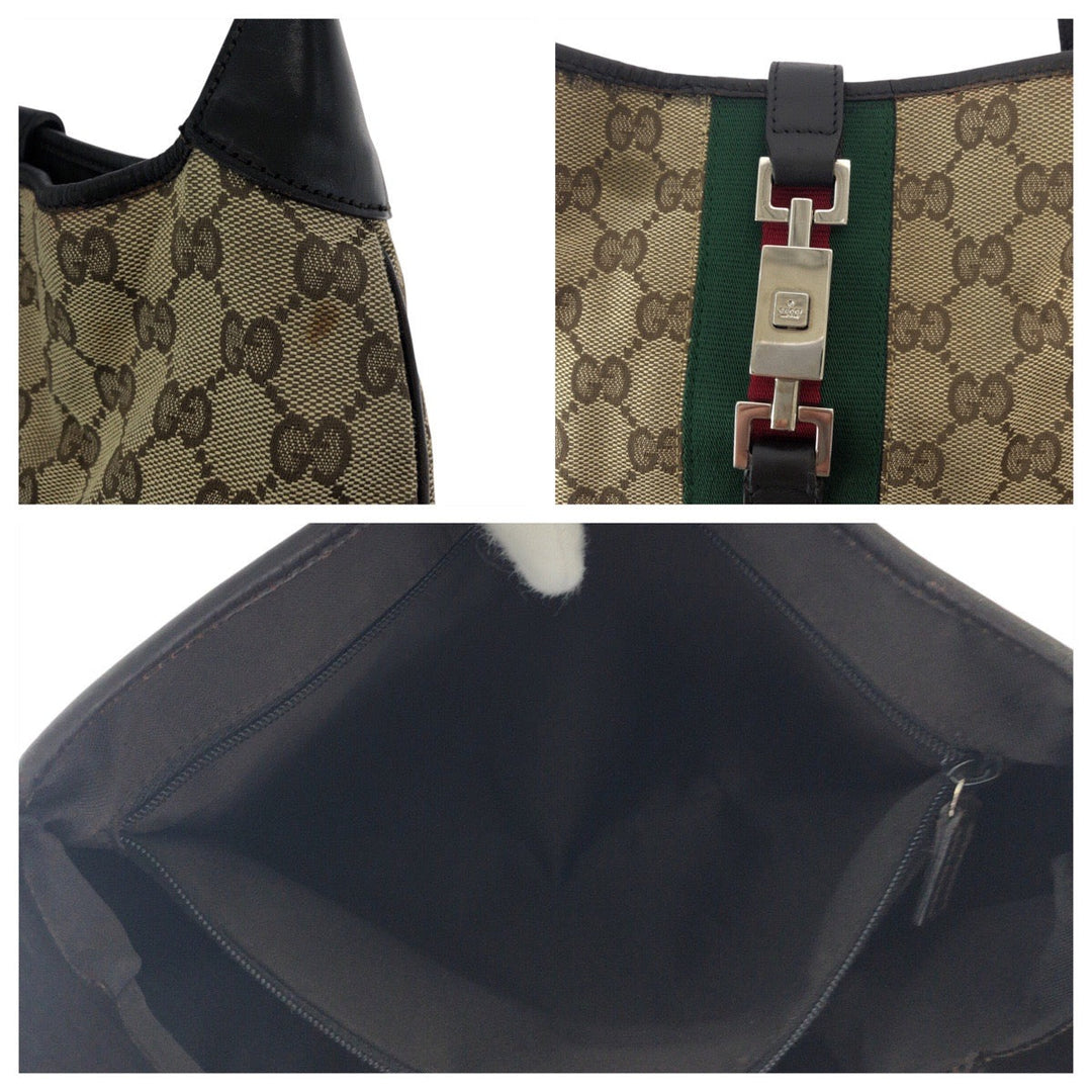 GUCCI Shoulder Bag 001 3306 GG canvas Brown Jackie Shelly Line