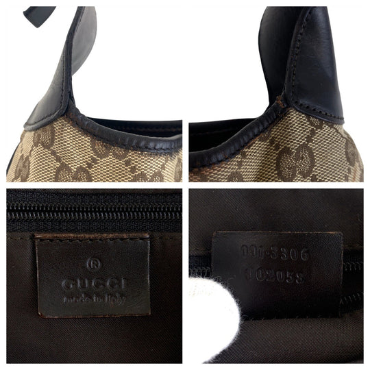 GUCCI Shoulder Bag 001 3306 GG canvas Brown Jackie Shelly Line