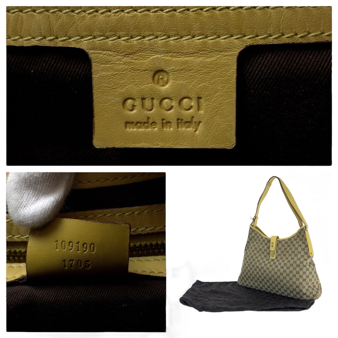 GUCCI Shoulder Bag 109190 GG canvas beige New Jackie