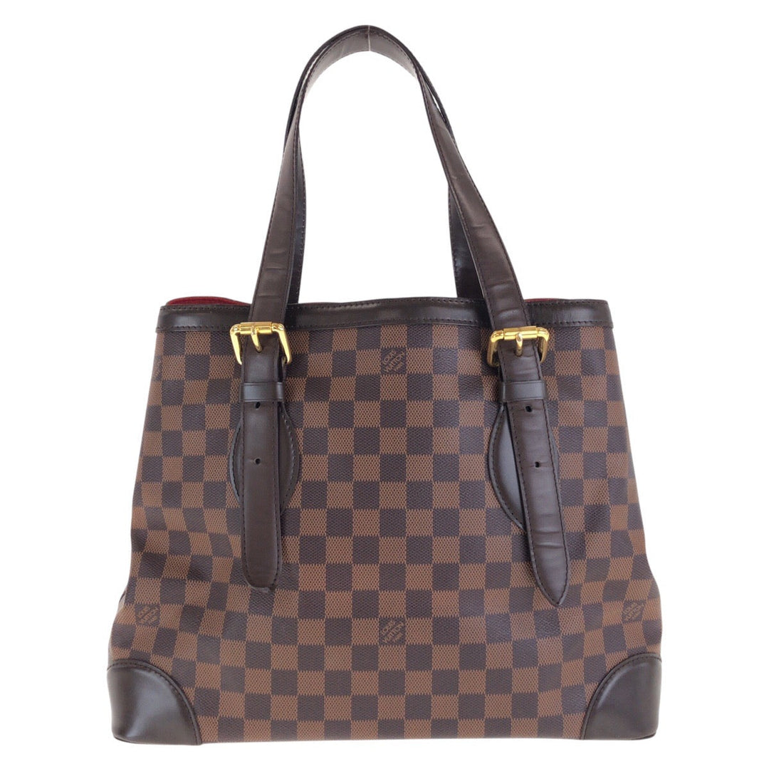LOUIS VUITTON Tote Bag N51204 PVC, Leather Brown Tote Bag Shoulder Bag Damier Hamstead MM Women Used Authentic