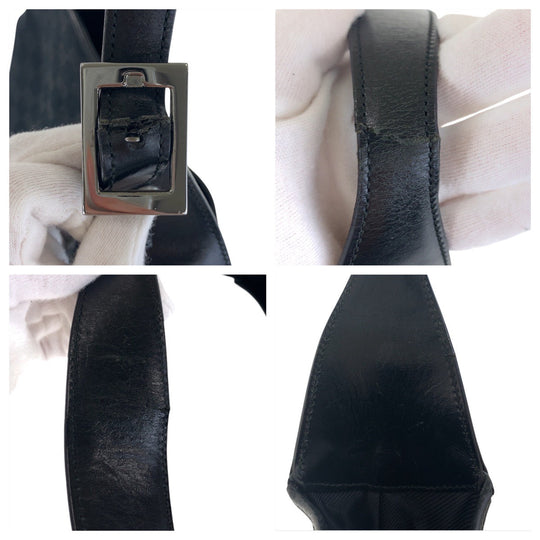 GUCCI Shoulder Bag 001 3306 GG canvas, leather black Jackie Women Used Authentic