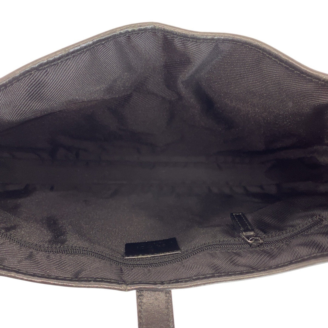 GUCCI Shoulder Bag 001 3306 GG canvas, leather black Jackie Women Used Authentic