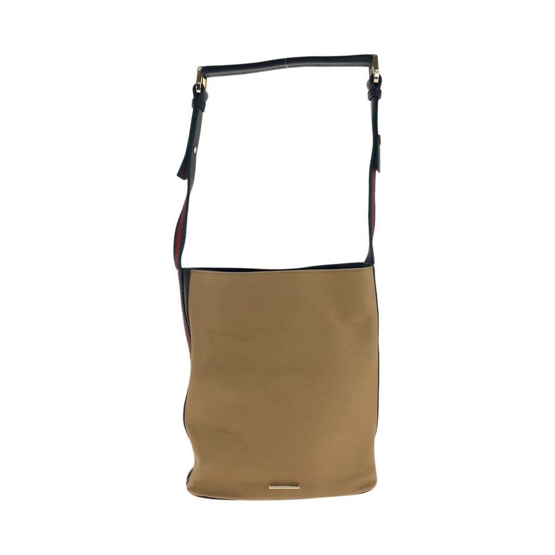GUCCI Shoulder Bag 001 4286 Canvas, Leather beige Sherry line Women Used Authentic