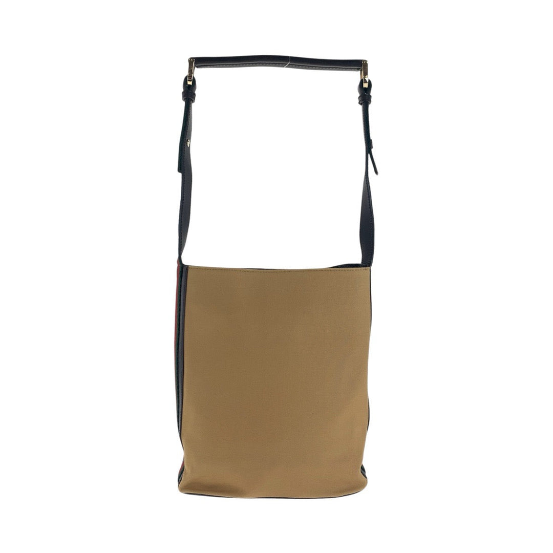 GUCCI Shoulder Bag 001 4286 Canvas, Leather beige Sherry line Women Used Authentic