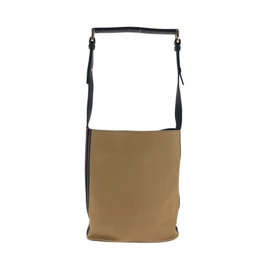 GUCCI Shoulder Bag 001 4286 Canvas, Leather beige Sherry line Women Used Authentic