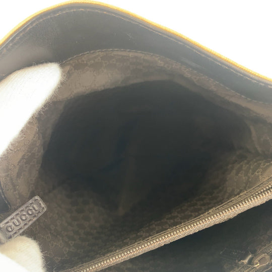 GUCCI Shoulder Bag 001 4286 Canvas, Leather beige Sherry line Women Used Authentic