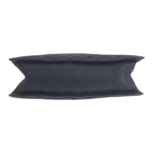 GUCCI Shoulder Bag 120842 GG canvas, leather Black SilverMetal Shoulder Bag pochette Women Used Authentic