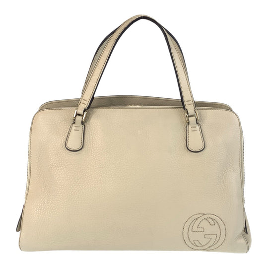 GUCCI Handbag leather white Interlocking