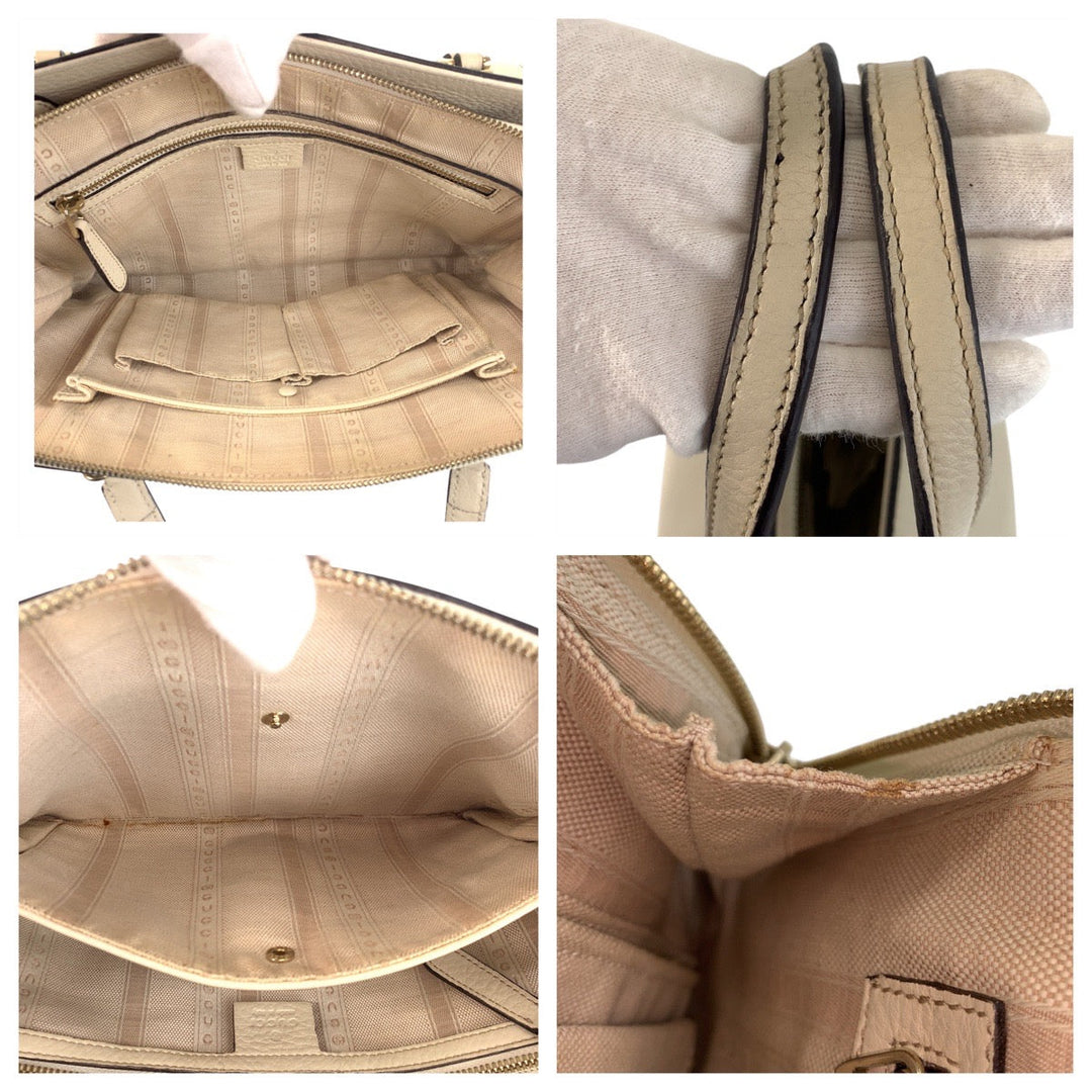 GUCCI Handbag leather white Interlocking