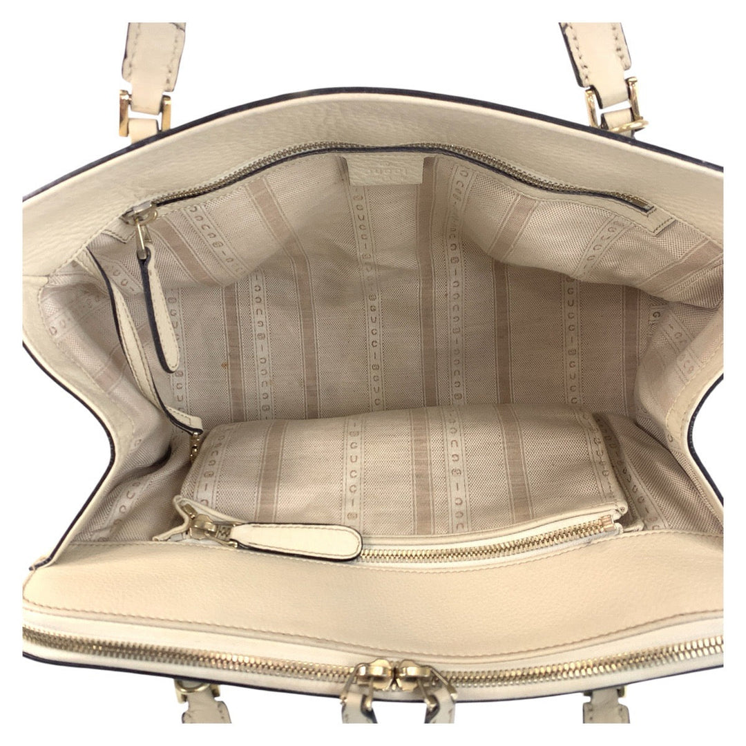 GUCCI Handbag leather white Interlocking