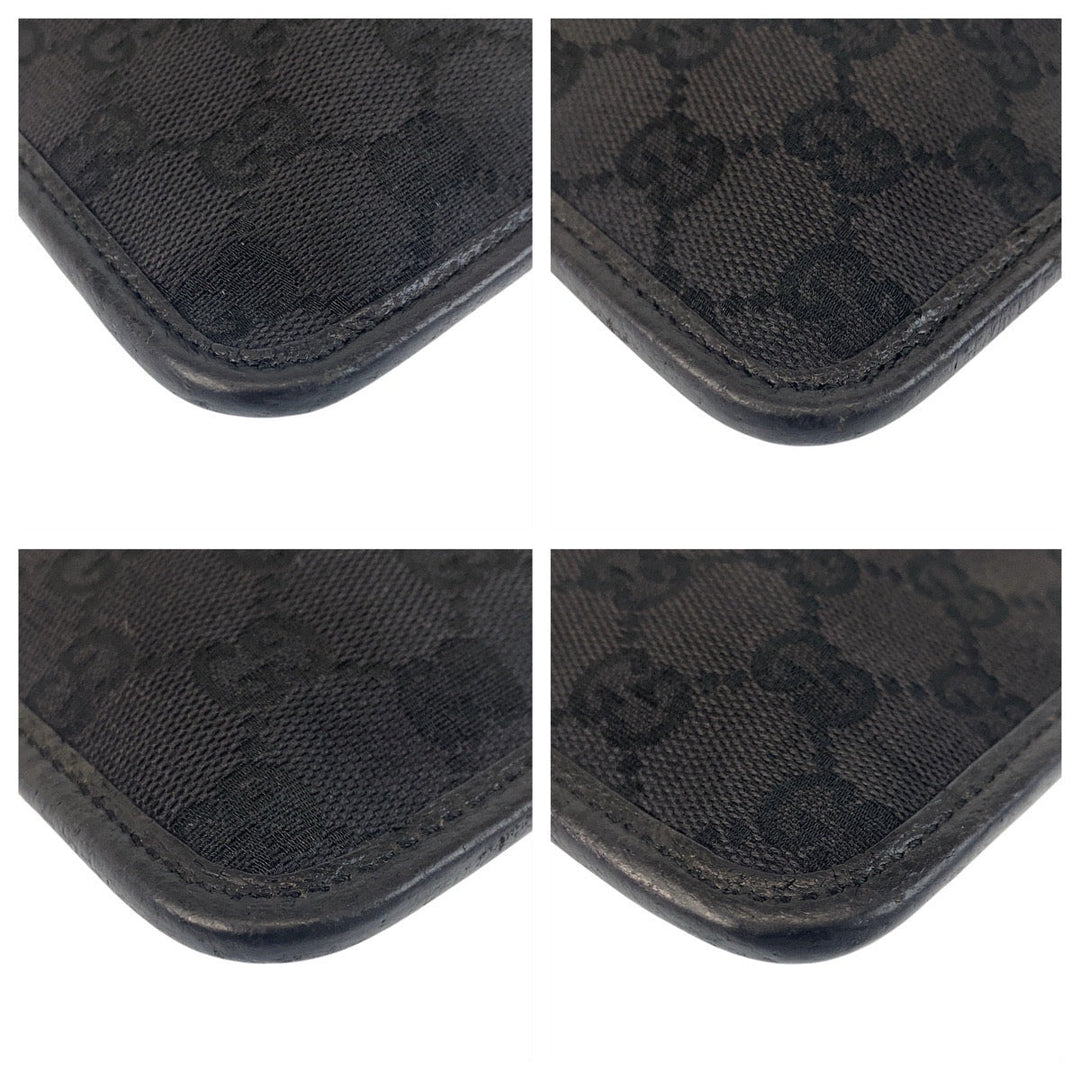 GUCCI Shoulder Bag 27639 GG canvas, leather Black black Shoulder Bag pochette Women Used Authentic