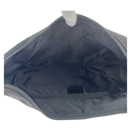 GUCCI Shoulder Bag 001 4157 GG canvas, leather Black GoldMetal Women Used Authentic