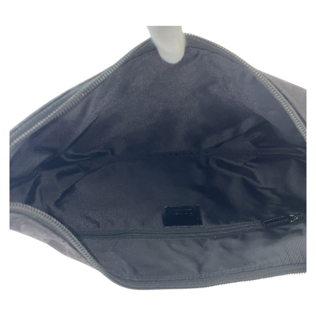 GUCCI Shoulder Bag 001 4157 GG canvas, leather Black GoldMetal Women Used Authentic