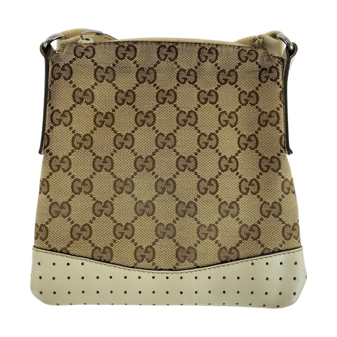 GUCCI Shoulder Bag 147671 GG canvas, leather Brown Shoulder Bag pochette Women Used Authentic