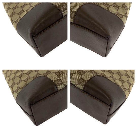 GUCCI Shoulder Bag 001 4231 GG canvas Brown Beige Gold Metal One Shoulder Bag Women Used Authentic