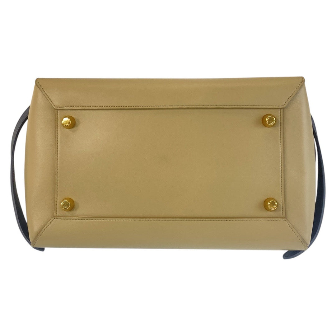 CELINE Shoulder Bag leather beige Belt bag