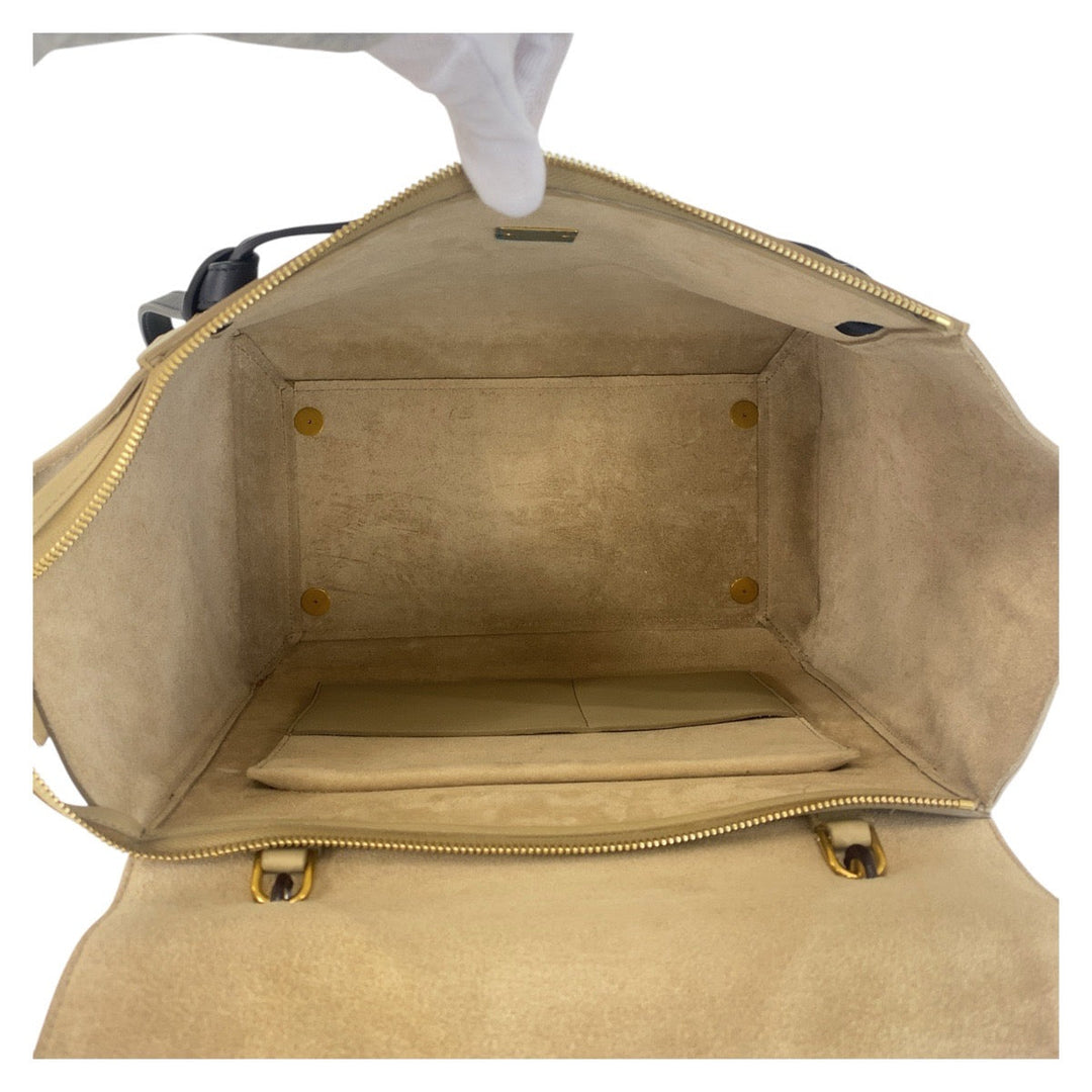CELINE Shoulder Bag leather beige Belt bag