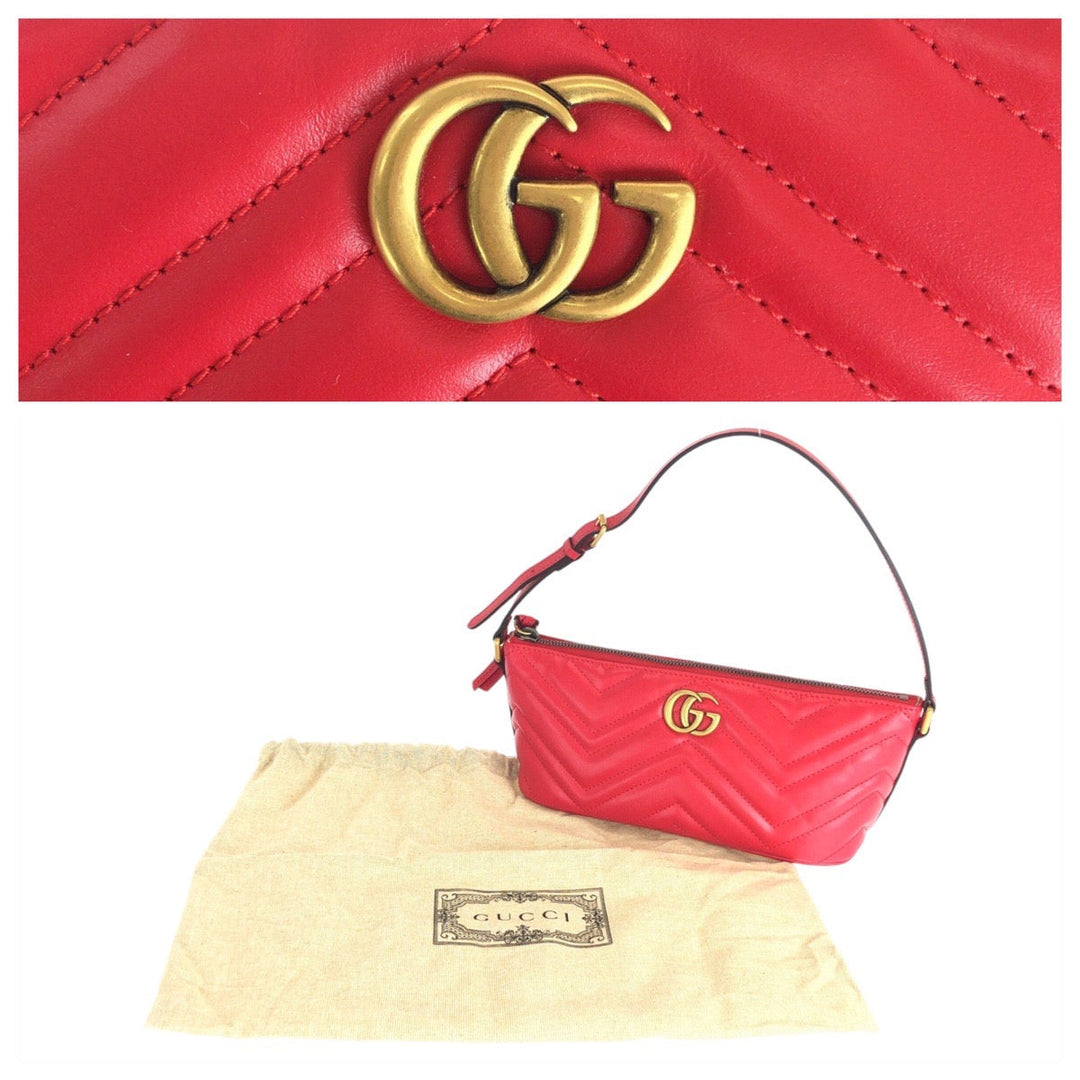 GUCCI Handbag 739166 leather Red GG Marmont