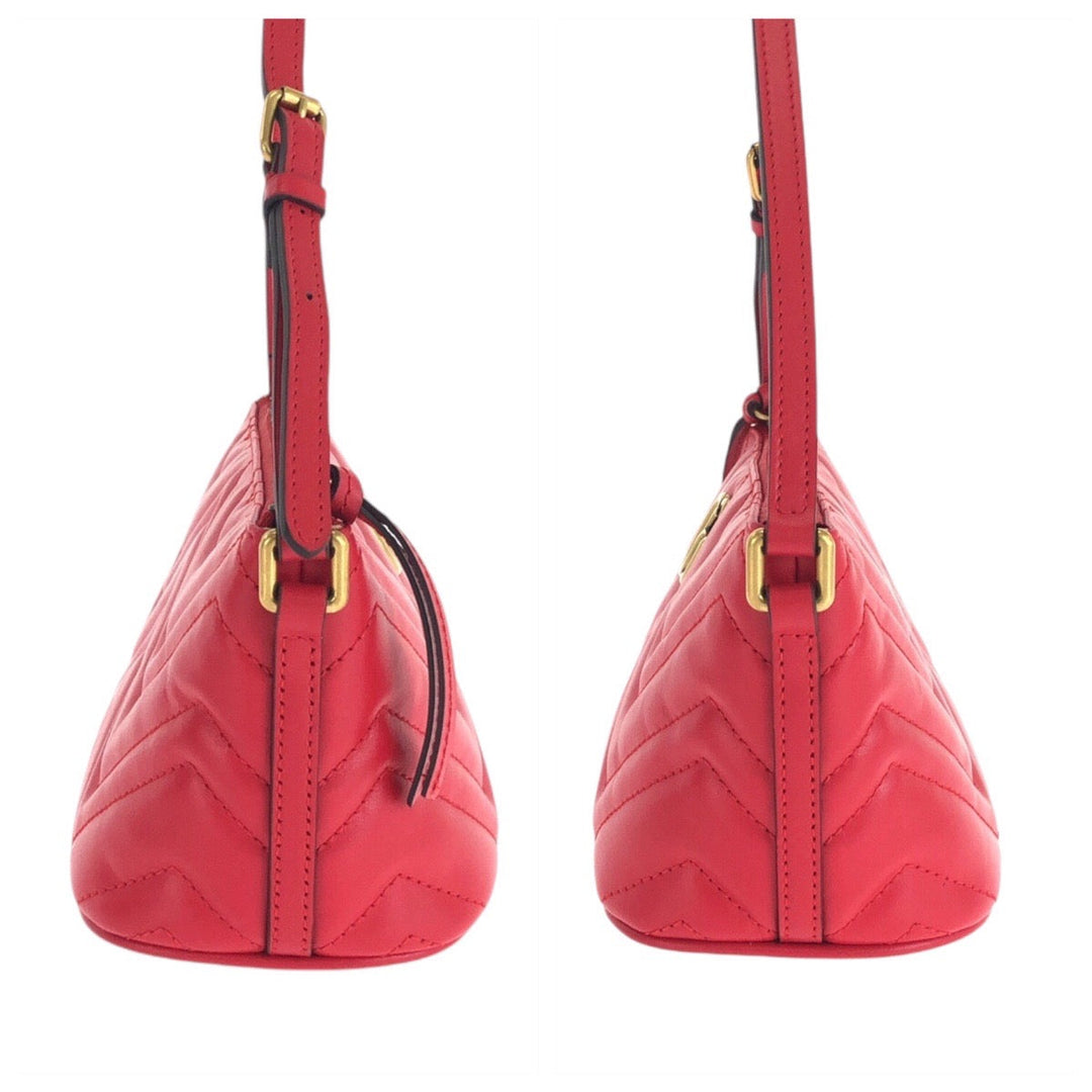 GUCCI Handbag 739166 leather Red GG Marmont