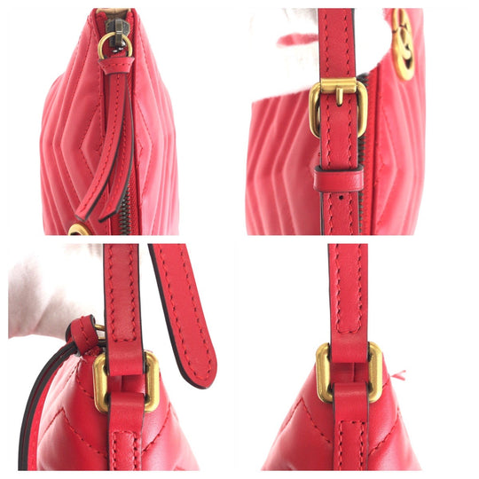 GUCCI Handbag 739166 leather Red GG Marmont