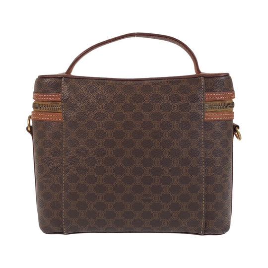 CELINE Shoulder Bag PVC Brown Gold Metal Macadam