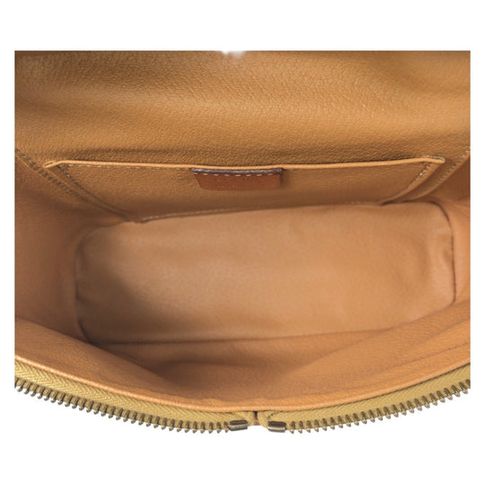 CELINE Shoulder Bag PVC Brown Gold Metal Macadam