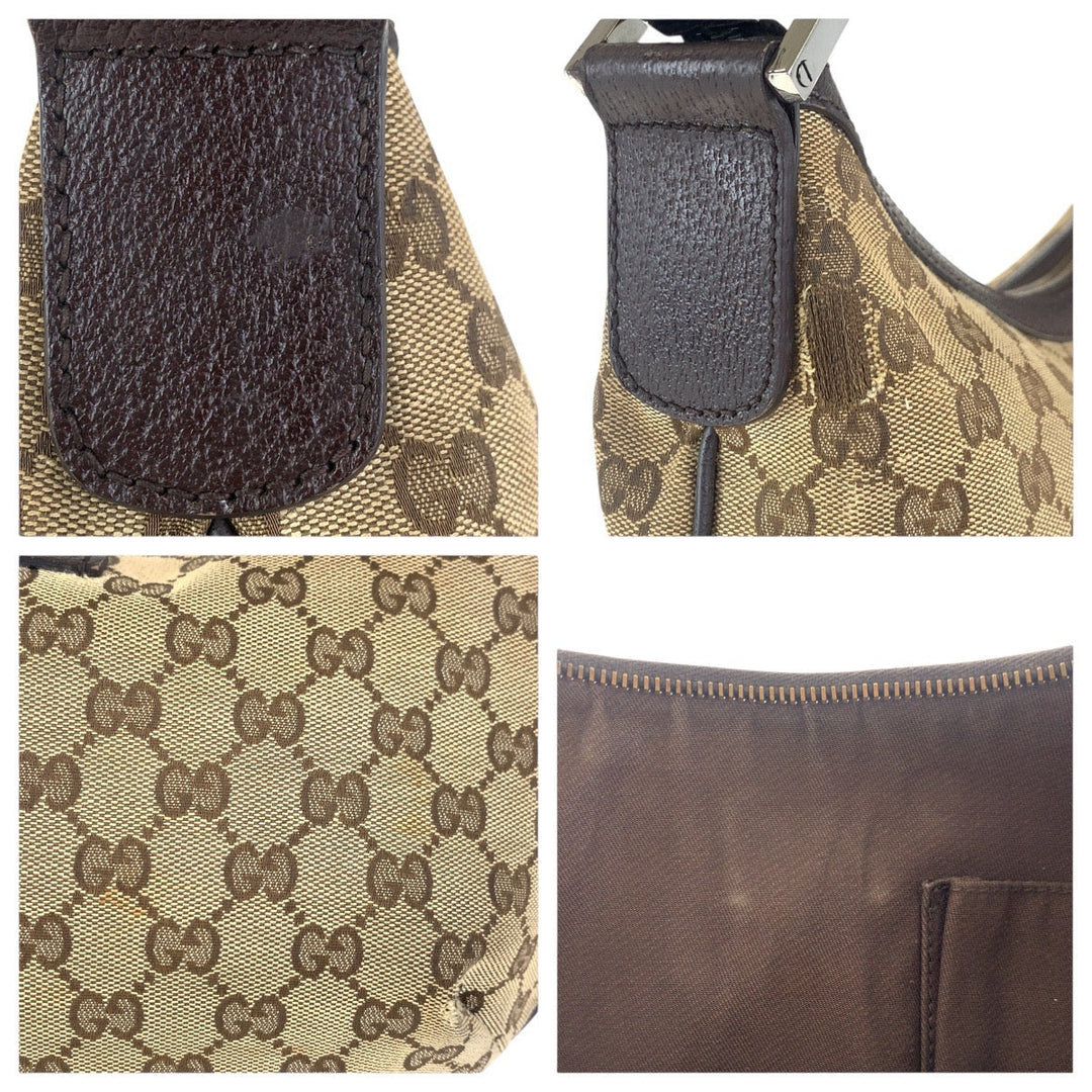 GUCCI Shoulder Bag 181092 GG canvas, leather Beige brown Shoulder Bag Messenger bag Women Used Authentic