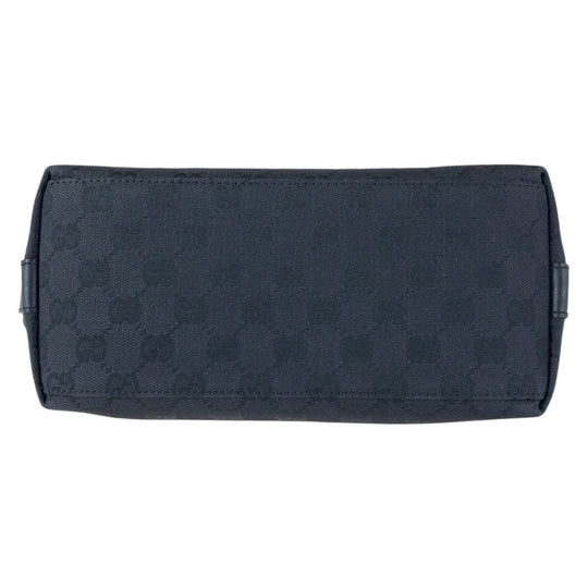 GUCCI Shoulder Bag 000 0602 GG canvas, leather Black SilverMetal Hobo Shoulder Bag Women Used Authentic