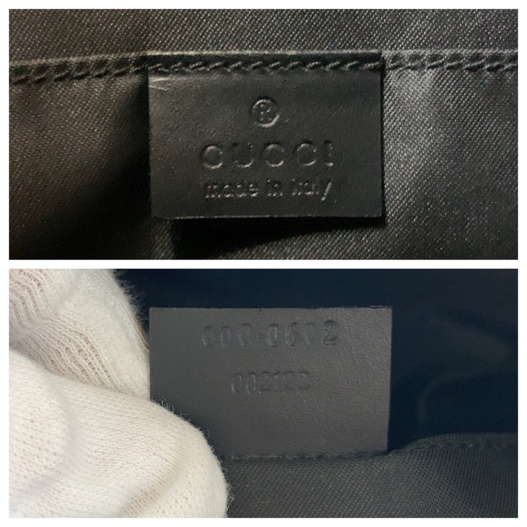 GUCCI Shoulder Bag 000 0602 GG canvas, leather Black SilverMetal Hobo Shoulder Bag Women Used Authentic