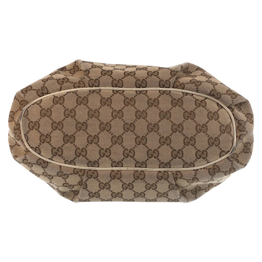 GUCCI Shoulder Bag 388930 GG canvas, leather Beige Ivory Gold Metal Shoulder Bag Messenger bag Women Used Authentic