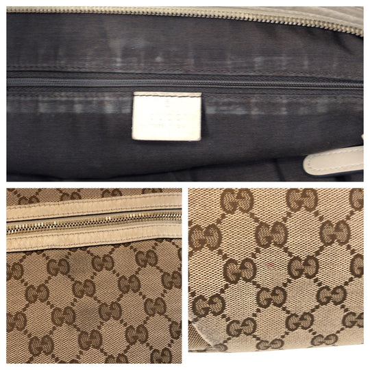 GUCCI Shoulder Bag 388930 GG canvas, leather Beige Ivory Gold Metal Shoulder Bag Messenger bag Women Used Authentic
